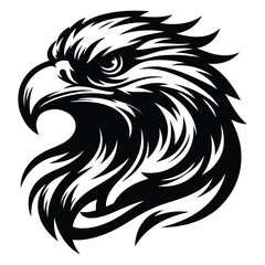 Eagle Face Silhouette, Bald Eagle Head Silhouette Vector Art Eagle face Silhouettes Clipart