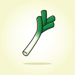 Fresh leek vegetable vector cartoon illustration