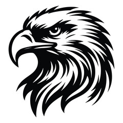 Eagle Face Silhouette, Bald Eagle Head Silhouette Vector Art Eagle face Silhouettes Clipart