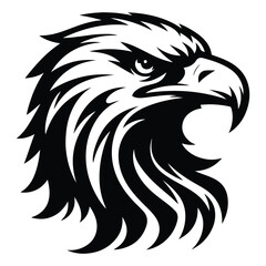 Eagle Face Silhouette, Bald Eagle Head Silhouette Vector Art Eagle face Silhouettes Clipart