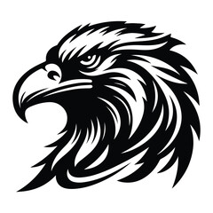Eagle Face Silhouette, Bald Eagle Head Silhouette Vector Art Eagle face Silhouettes Clipart