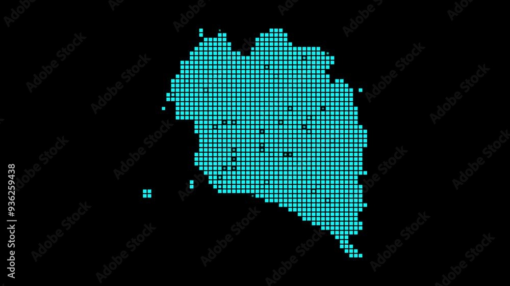 Aufkleber ko pha ngan digital map. map of ko pha ngan in dotted style. shape of the island filled with rectang