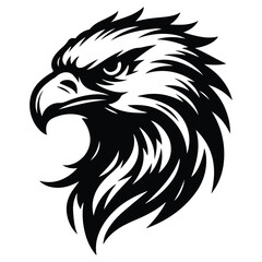 Eagle Face Silhouette, Bald Eagle Head Silhouette Vector Art Eagle face Silhouettes Clipart