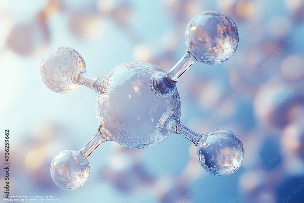 Poster molecular structure: a mesmerizing 3d rendering of a molecule, capturing the intricate beauty of the