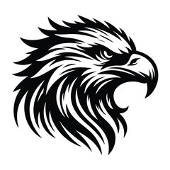 Eagle Face Silhouette, Bald Eagle Head Silhouette Vector Art Eagle face Silhouettes Clipart
