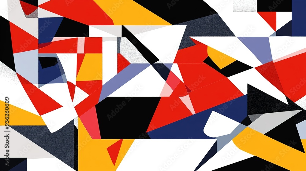 Aufkleber dynamic abstract composition featuring bold colors and geometric shapes in a striking modern design