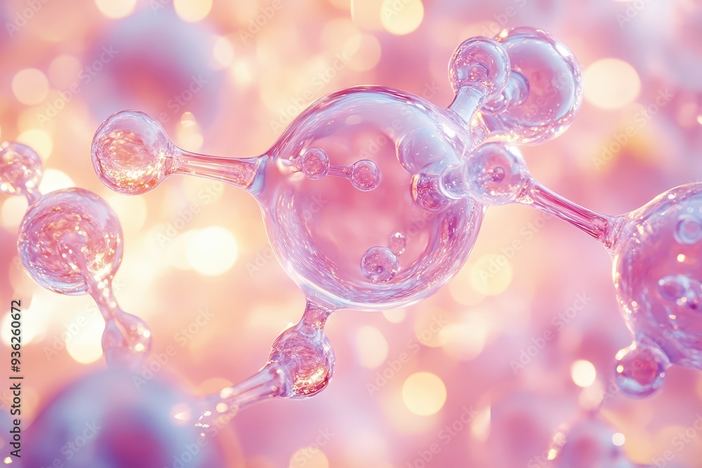 Poster molecular structure: a mesmerizing close-up of a molecule's intricate structure, captured in a capti