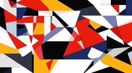 Naklejka premium Dynamic abstract composition featuring bold colors and geometric shapes in a striking modern design