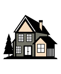 House silhouette vector illustration.