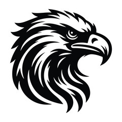 Eagle Face Silhouette, Bald Eagle Head Silhouette Vector Art Eagle face Silhouettes Clipart