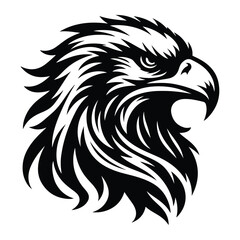 Eagle Face Silhouette, Bald Eagle Head Silhouette Vector Art Eagle face Silhouettes Clipart