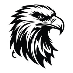 Eagle Face Silhouette, Bald Eagle Head Silhouette Vector Art Eagle face Silhouettes Clipart