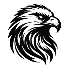 Eagle Face Silhouette, Bald Eagle Head Silhouette Vector Art Eagle face Silhouettes Clipart