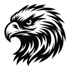 Eagle Face Silhouette, Bald Eagle Head Silhouette Vector Art Eagle face Silhouettes Clipart