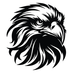 Eagle Face Silhouette, Bald Eagle Head Silhouette Vector Art Eagle face Silhouettes Clipart
