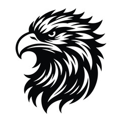 Eagle Face Silhouette, Bald Eagle Head Silhouette Vector Art Eagle face Silhouettes Clipart