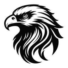 Eagle Face Silhouette, Bald Eagle Head Silhouette Vector Art Eagle face Silhouettes Clipart