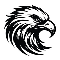 Eagle Face Silhouette, Bald Eagle Head Silhouette Vector Art Eagle face Silhouettes Clipart