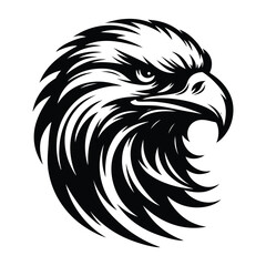 Eagle Face Silhouette, Bald Eagle Head Silhouette Vector Art Eagle face Silhouettes Clipart