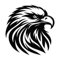 Fototapeta premium Eagle Face Silhouette, Bald Eagle Head Silhouette Vector Art Eagle face Silhouettes Clipart