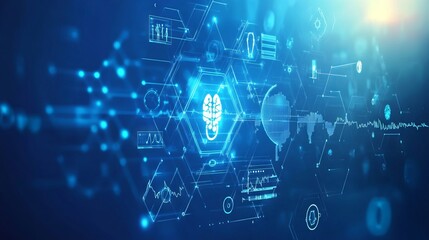 Obraz premium Health care medical science with icon digital technology world concept modern business. innovation, treatme