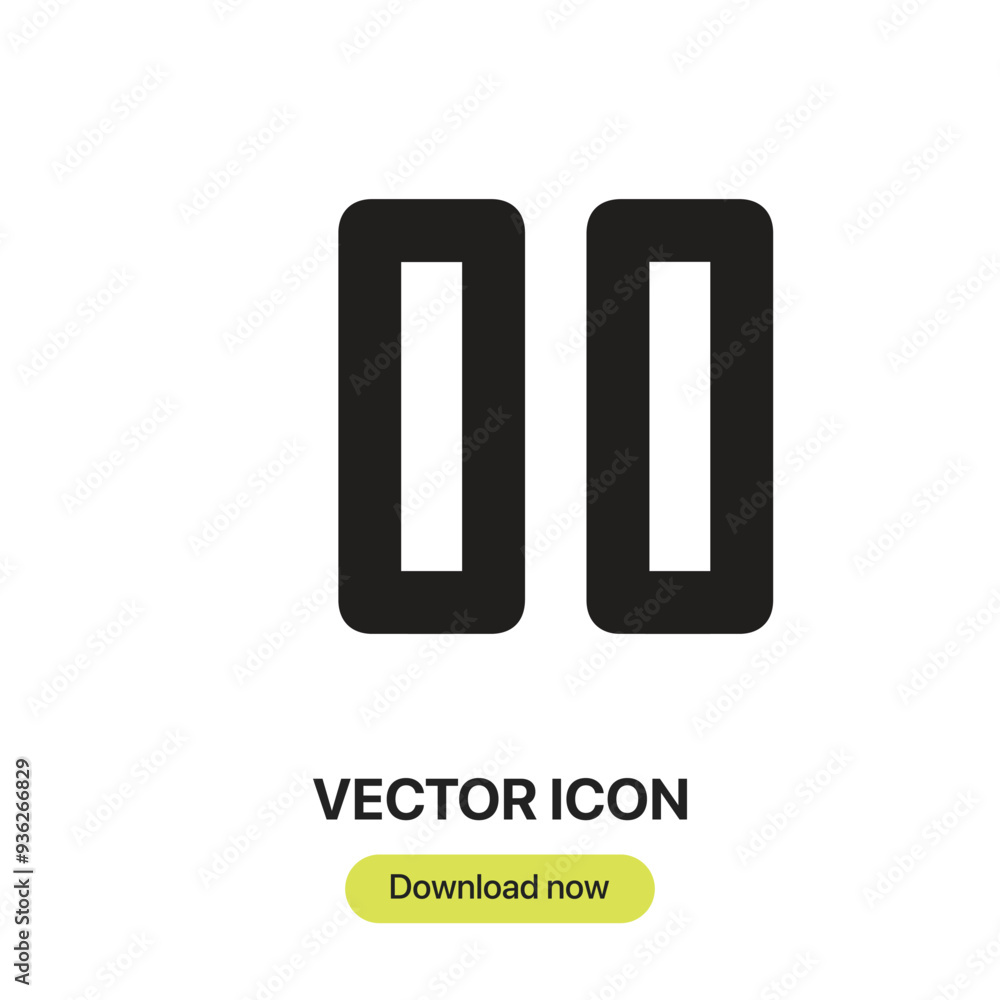 Poster pause icon vector. linear-style sign for mobile concept and web design. pause symbol illustration. p