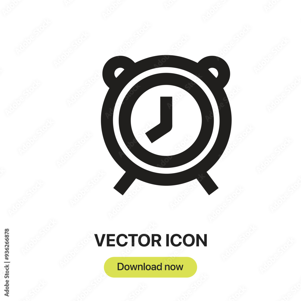 Poster alarm clock icon vector. linear-style sign for mobile concept and web design. alarm clock symbol ill