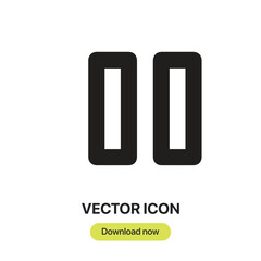 Pause icon vector. Linear-style sign for mobile concept and web design. Pause symbol illustration. Pixel vector graphics - Vector.	