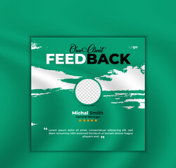  Minimalist client testimonial template design with image placeholder