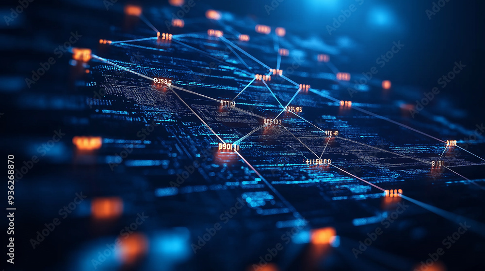 Poster Abstract background showing connections and data transfer on a network