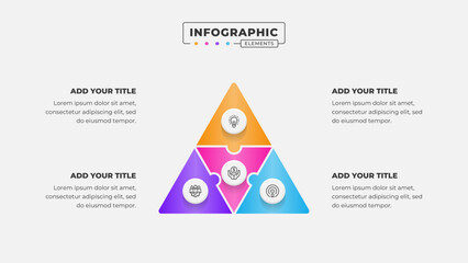 Vector puzzle infographic design template with 4 steps or options