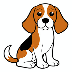 Beagle Sitting vector illustration