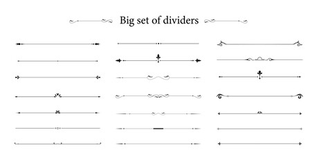 vector illustration big set of dividers 