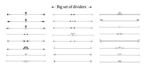 vector illustration big set of dividers 