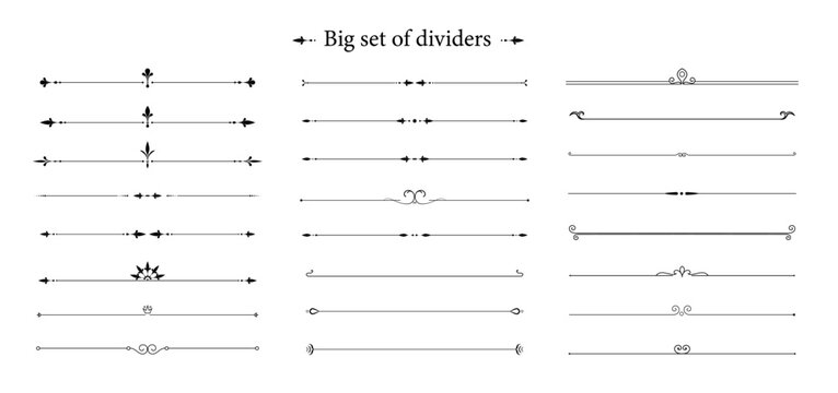 vector illustration big set of dividers 