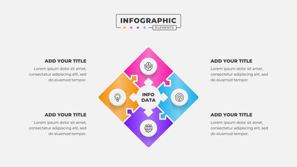 Vector puzzle infographic design template with 4 steps or options