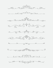 Obraz premium vector illustration big set of dividers 