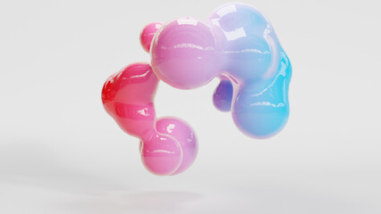 organic shapes. Morphing colorful blobs, Abstract 3d background. Liquid flowing colors. soap bubbles, metaballs. drops, Liquid gradient, flowing spheres, substance, nanoparticles, loop, 3d render