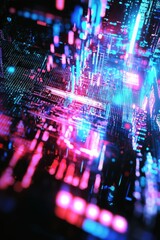 Fototapeta premium Abstract Digital Neon Lights.