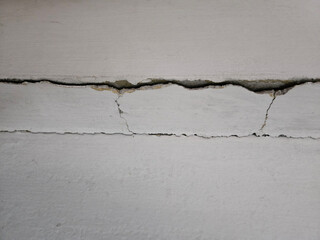 Cracked Wall: A close-up of a cracked wall, highlighting the fragility and vulnerability of structures. The image evokes a sense of neglect, decay, and potential danger.  