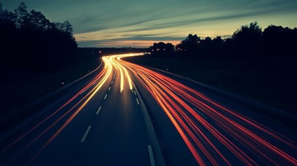 Fototapeta premium Road speed motion light effect background 