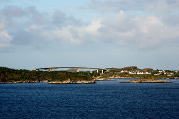 Fototapeta premium View of Norwegian coastal landscape.