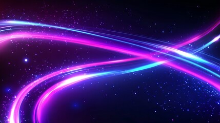 Obraz premium Semicircular wave. Abstract light lines of movement and speed in neon color. Laser beams luminous abstract sparkling isolated on a transparent background. Light trail curve swirl. Light and stripes 