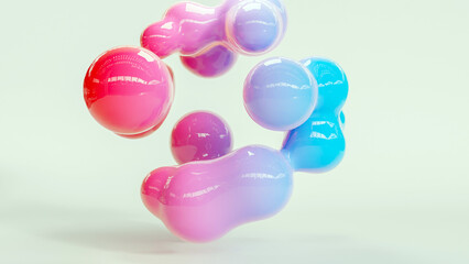 organic shapes. Morphing colorful blobs, Abstract 3d background. Liquid flowing colors. soap bubbles, metaballs. drops, Liquid gradient, flowing spheres, substance, nanoparticles, loop, 3d render