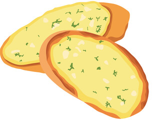 Garlic Bread Slices Illustration