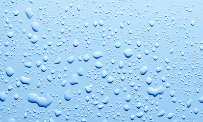 water drops on blue