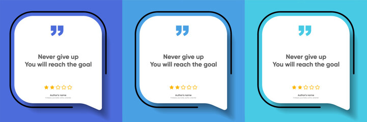 3D bubble testimonial banner, quote, infographic. Social media post template designs for quotes. Empty speech bubbles, quote bubbles and text box. Vector Illustration EPS10.