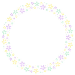 circle lines of flowers Circle photo frame decorated with flowers