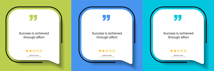 3D bubble testimonial banner, quote, infographic. Social media post template designs for quotes. Empty speech bubbles, quote bubbles and text box. Vector Illustration EPS10.