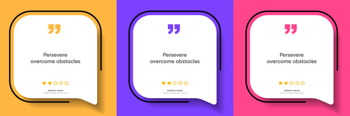 3D bubble testimonial banner, quote, infographic. Social media post template designs for quotes. Empty speech bubbles, quote bubbles and text box. Vector Illustration EPS10.